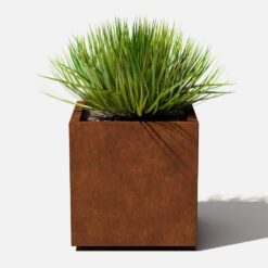 Veradek Rust Corten Cube Large Steel Metal Square Planter