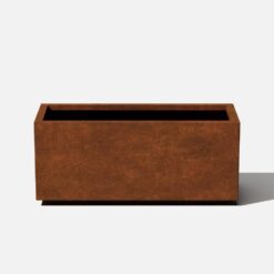 Veradek Long Box Large Rust Corten Steel Metal Rectangular Planter