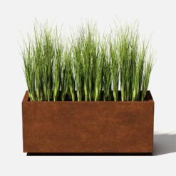 Veradek Long Box Large Rust Corten Steel Metal Rectangular Planter