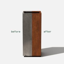 Veradek Pedestal Tall Rust Corten Steel Metal Square Planter