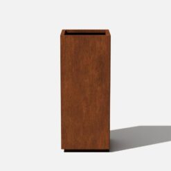 Veradek Pedestal Tall Rust Corten Steel Metal Square Planter