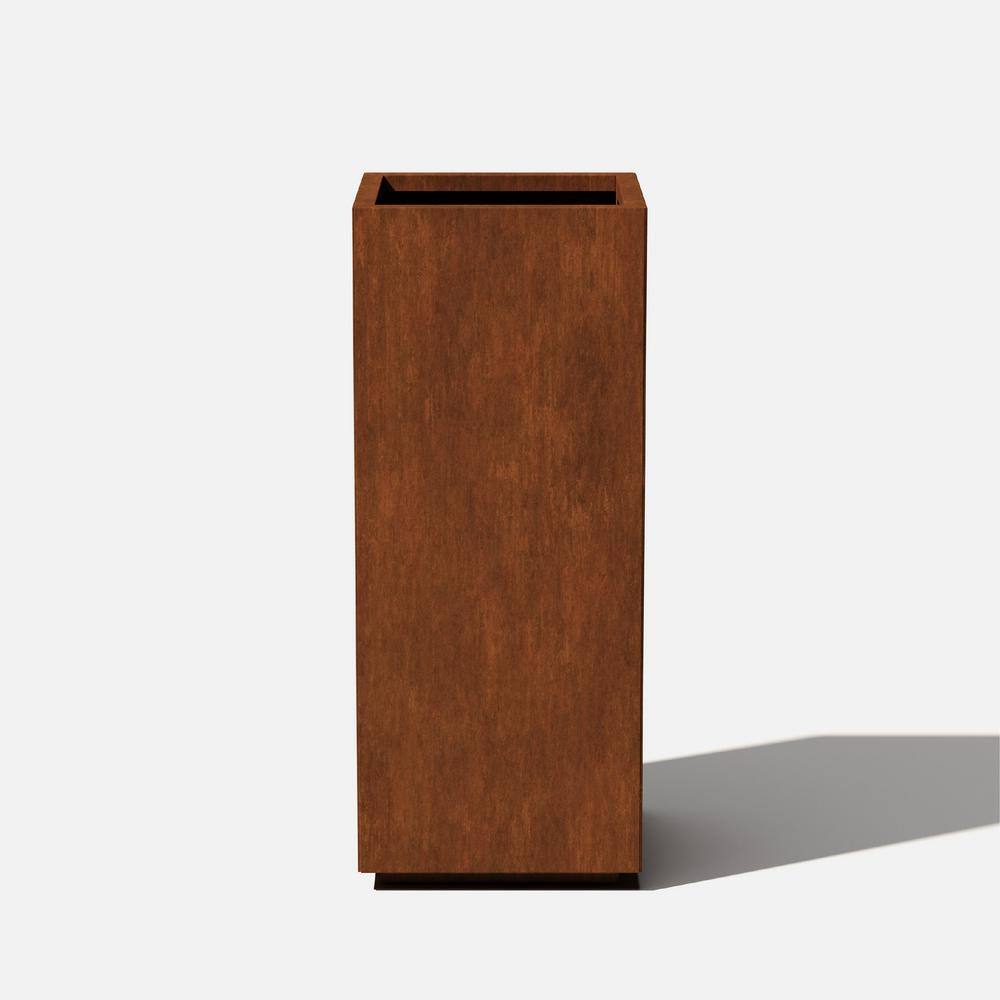 Veradek Pedestal Tall Rust Corten Steel Metal Square Planter
