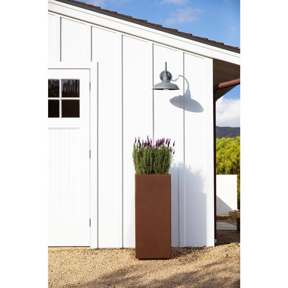 Veradek Pedestal Tall Rust Corten Steel Metal Square Planter