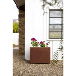 Veradek Rust Corten Span Short Steel Metal Rectangular Planter