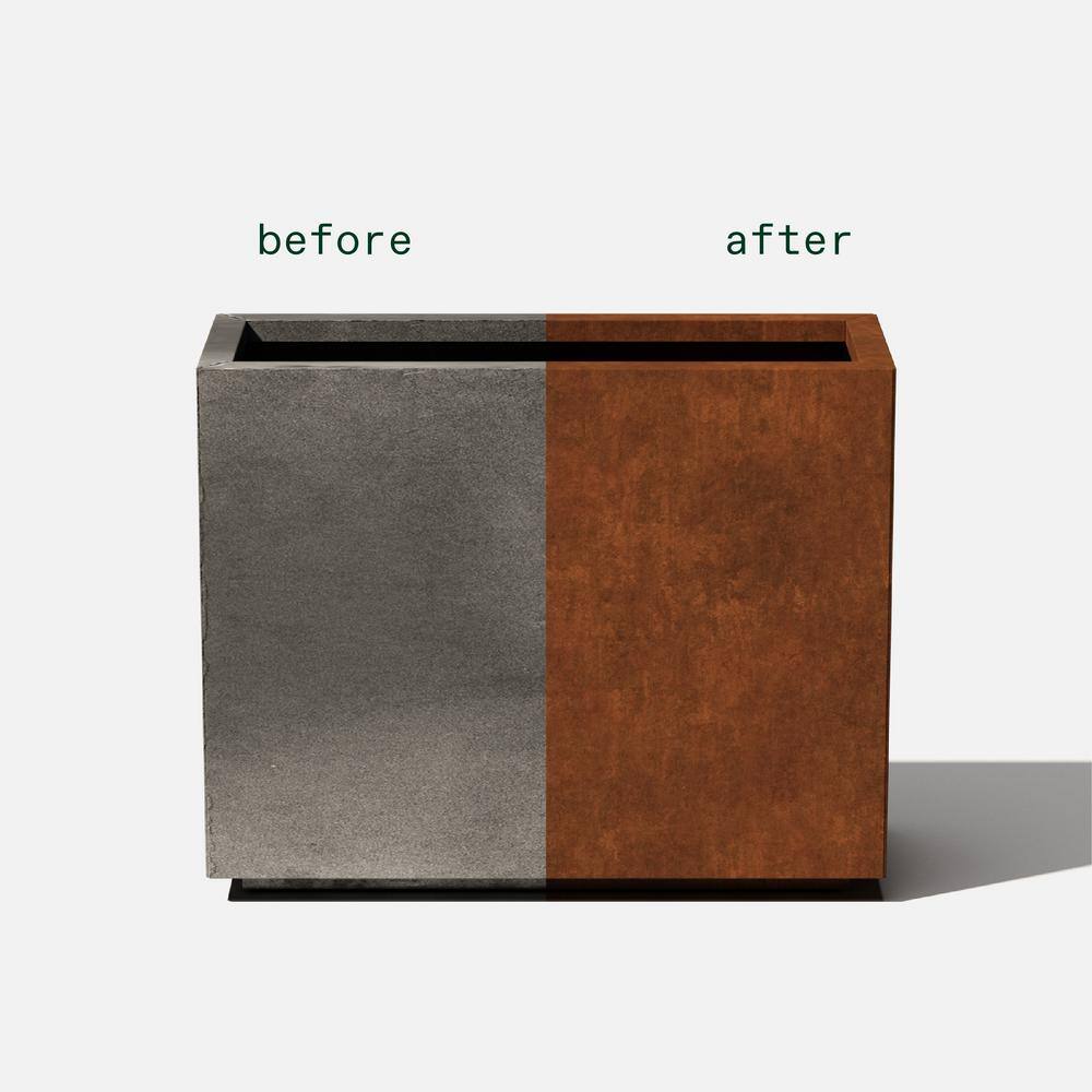 Veradek Rust Corten Span Short Steel Metal Rectangular Planter