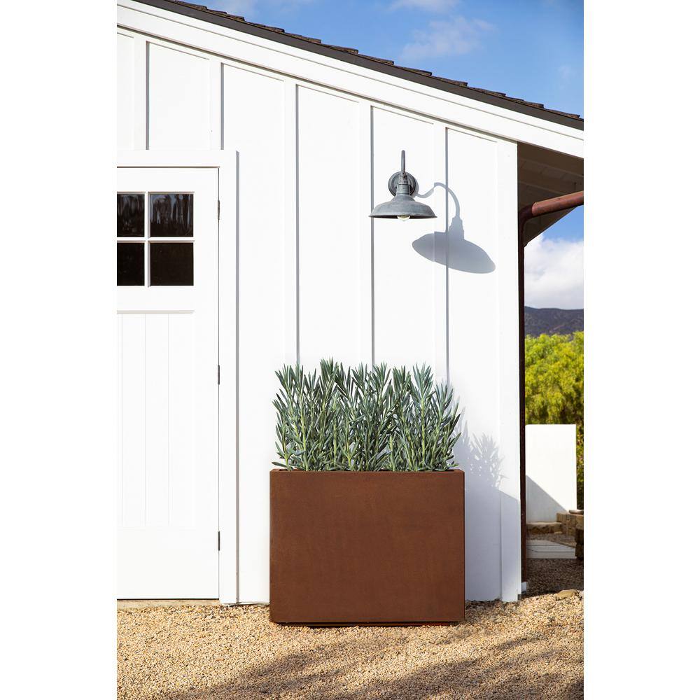 Veradek Rust Corten Span Short Steel Metal Rectangular Planter
