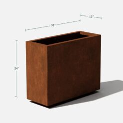 Veradek Rust Corten Span Short Steel Metal Rectangular Planter