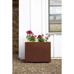 Veradek Rust Corten Span Short Steel Metal Rectangular Planter