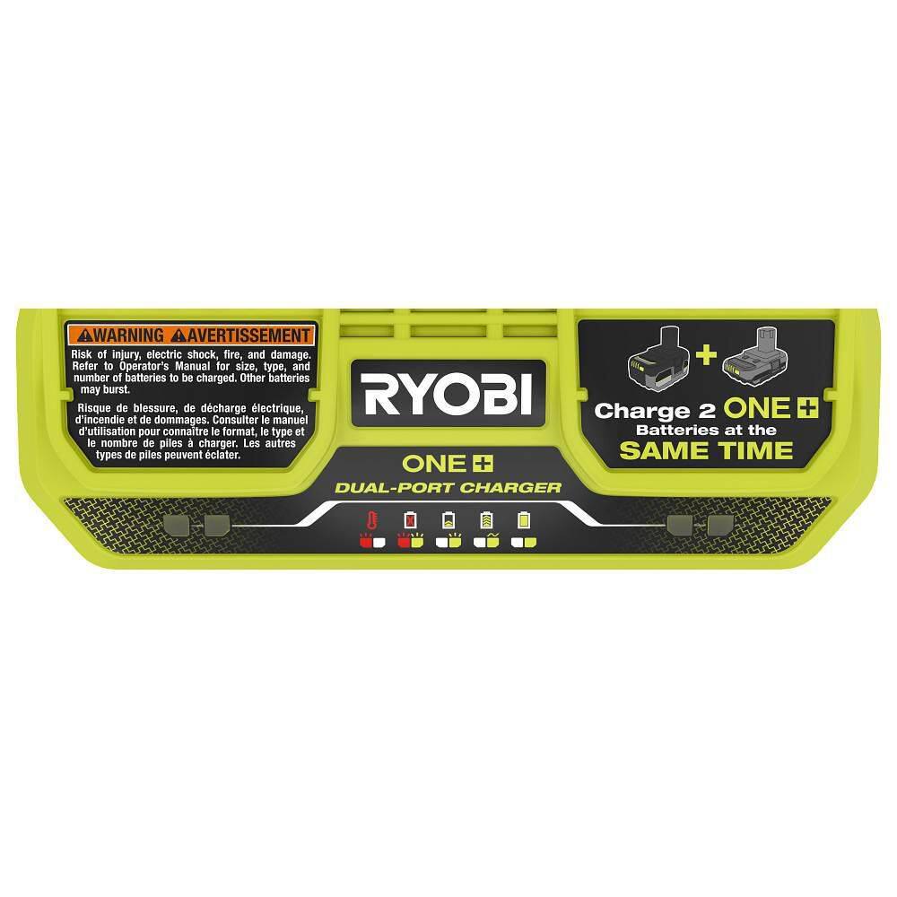 RYOBI ONE+ HP 18V (2) 4.0 Ah HIGH PERFORMANCE Batteries, 2.0 Ah HIGH PERFORMANCE Battery, and Dual-Port Charger Starter Kit