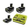 RYOBI ONE+ HP 18V (2) 4.0 Ah HIGH PERFORMANCE Batteries, 2.0 Ah HIGH PERFORMANCE Battery, and Dual-Port Charger Starter Kit