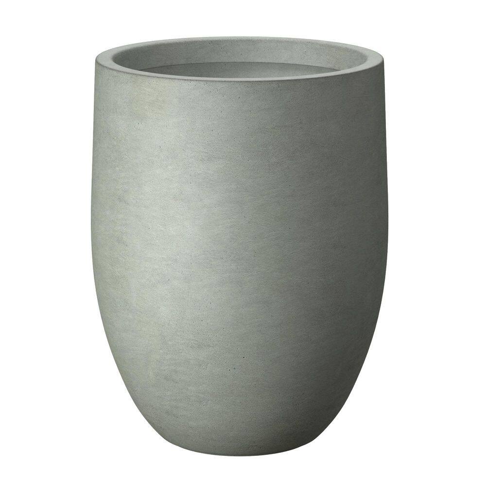 Morrava 17 in. Large Sage Gray Concrete Round Planter/Pot with Drainage Holes