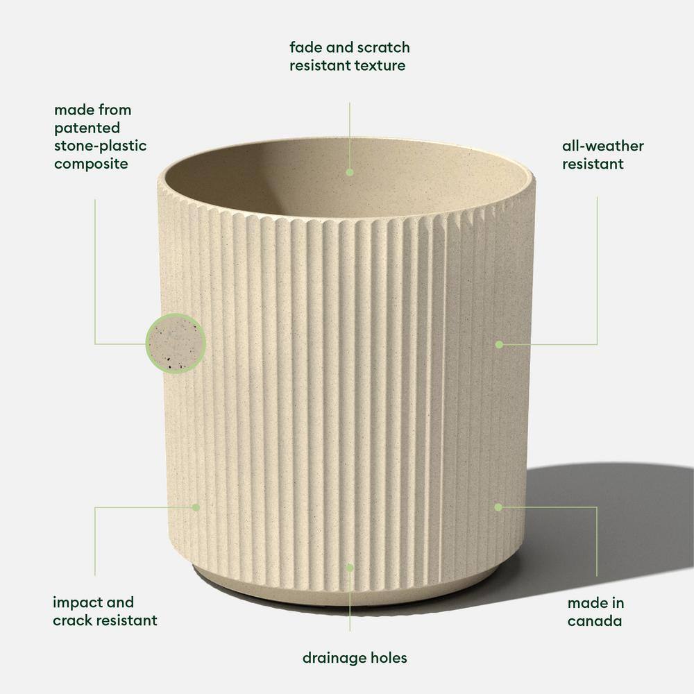 Veradek Demi 20 in. Round Sand Plastic Planter (2 Pack)