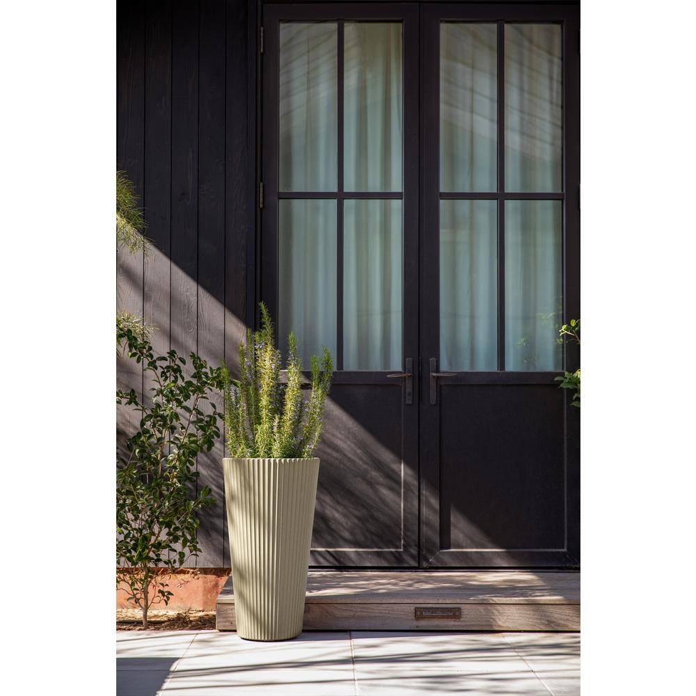 Veradek Demi 26 in. Round Sand Plastic Tall Planter (2 Pack)