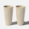 Veradek Demi 26 in. Round Sand Plastic Tall Planter (2 Pack)
