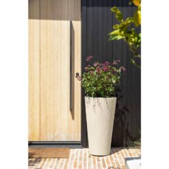 Veradek Demi 26 in. Round Sand Plastic Tall Planter (2 Pack)