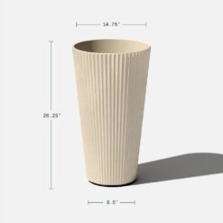 Veradek Demi 26 in. Round Sand Plastic Tall Planter (2 Pack)