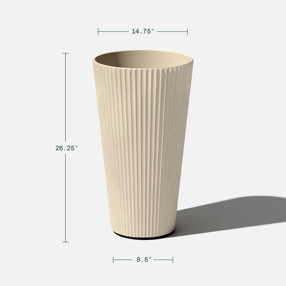 Veradek Demi 26 in. Round Sand Plastic Tall Planter (2 Pack)