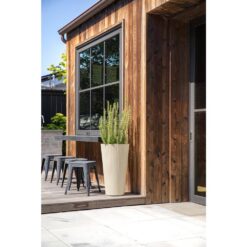 Veradek Demi 26 in. Round Sand Plastic Tall Planter (2 Pack)