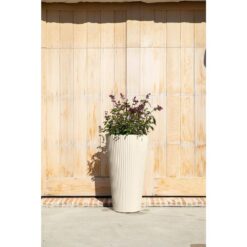Veradek Demi 26 in. Round Sand Plastic Tall Planter (2 Pack)