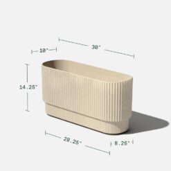 Veradek Demi 30 in. Rectangular Sand Plastic Long Planter (2-Pack)