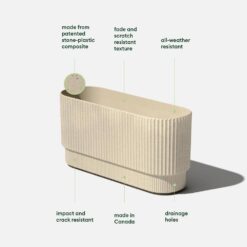 Veradek Demi 30 in. Rectangular Sand Plastic Long Planter (2-Pack)