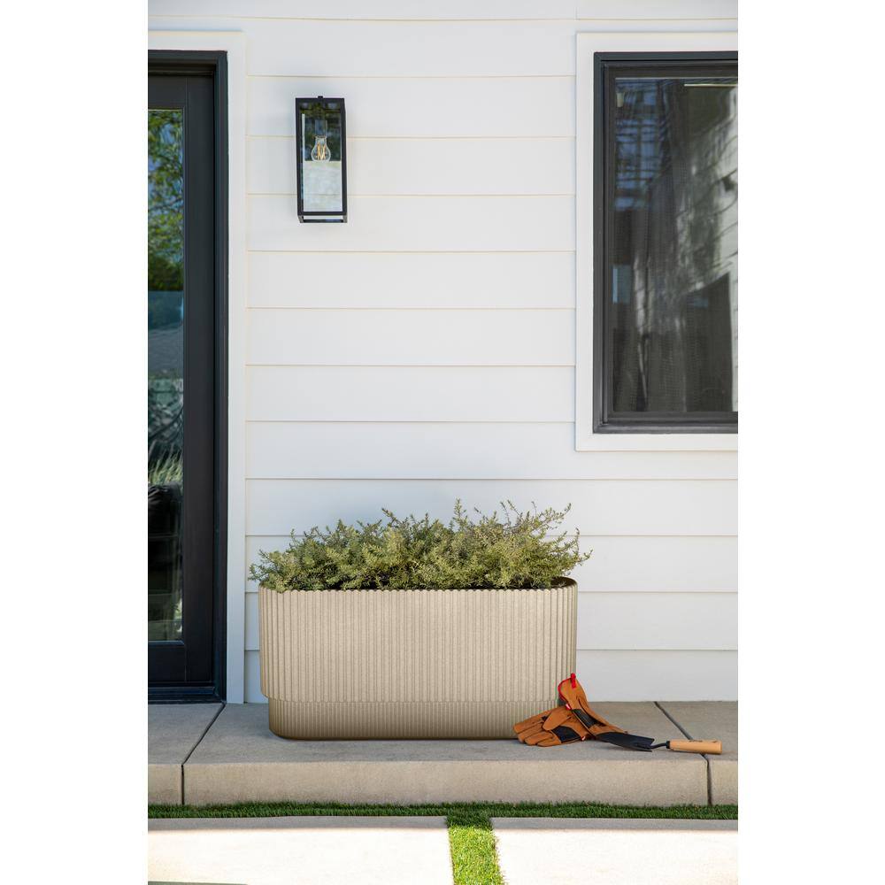 Veradek Demi 30 in. Rectangular Sand Plastic Long Planter (2-Pack)