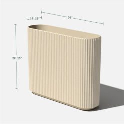 Veradek Demi Series Span 36 in. Rectagular Plastic-Stone Planter-(Sand)