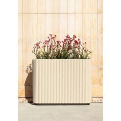 Veradek Demi Series Span 36 in. Rectagular Plastic-Stone Planter-(Sand)
