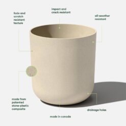 Veradek Kona 20 in. Sand Plastic Round Planter (2-Pack)