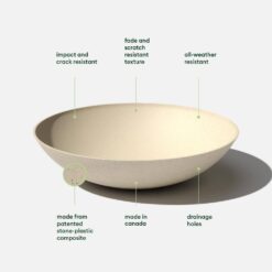 Veradek Lane Bowl 32 in. Sand Plastic Round Planter (2-Pack)