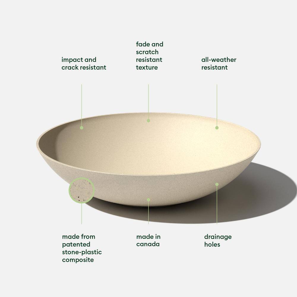 Veradek Lane Bowl 32 in. Sand Plastic Round Planter (2-Pack)