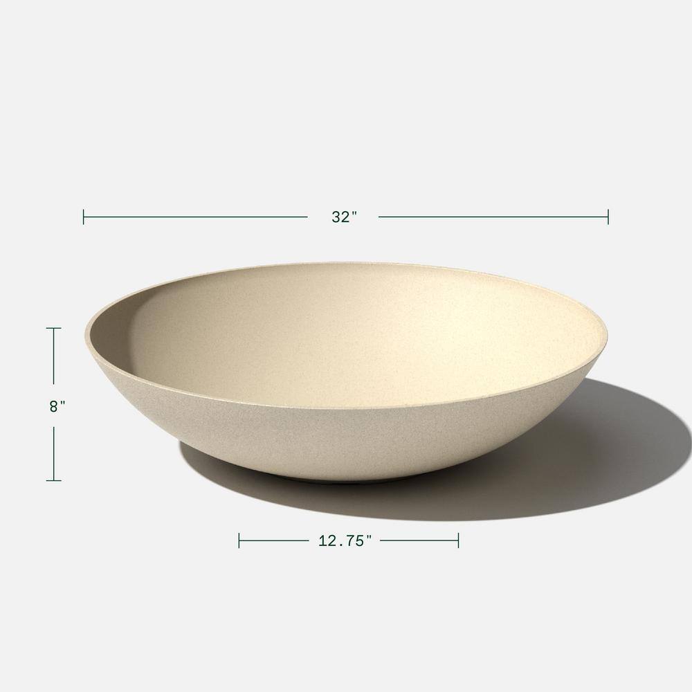 Veradek Lane Bowl 32 in. Sand Plastic Round Planter (2-Pack)