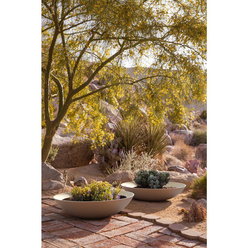 Veradek Lane Bowl 32 in. Sand Plastic Round Planter (2-Pack)