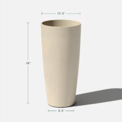 Veradek Selena 28 in. Sand Plastic Pot Planter (2-Pack)