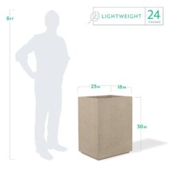 PolyStone Planters Cozumel Column 23 in. x 30 in. Sandstone Granite Composite Planter