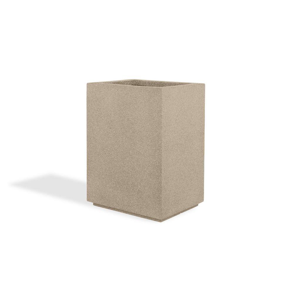 PolyStone Planters Cozumel Column 23 in. x 30 in. Sandstone Granite Composite Planter