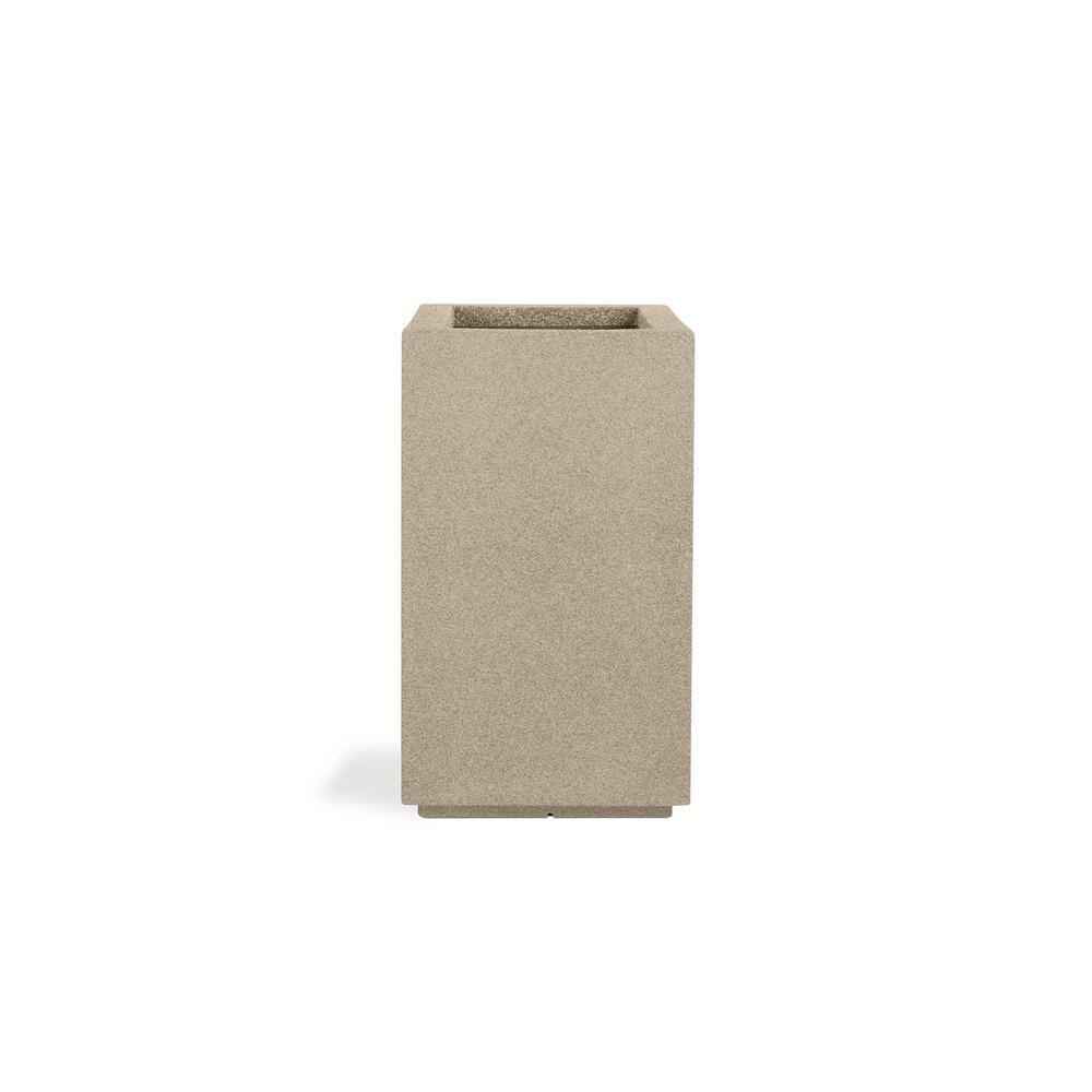 PolyStone Planters Cozumel Column 23 in. x 30 in. Sandstone Granite Composite Planter