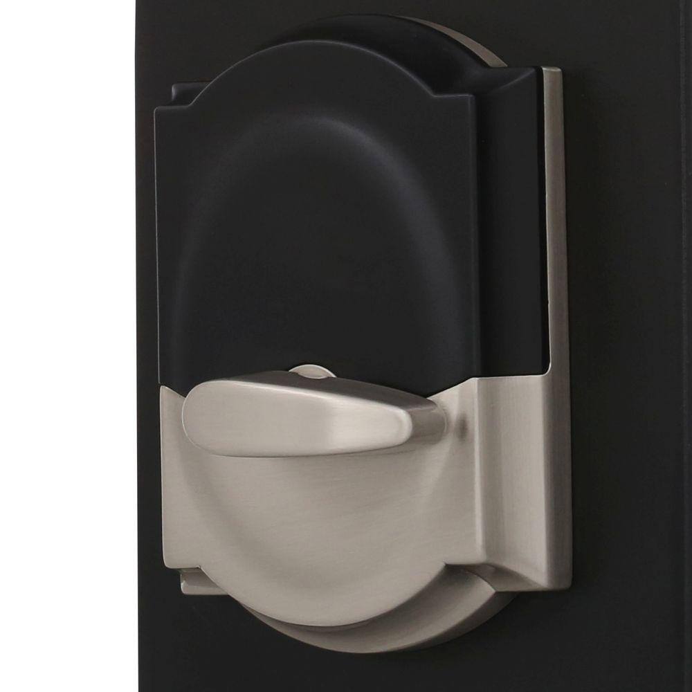 Schlage Camelot Satin Nickel Electronic Touch Keyless Touchscreen Deadbolt with Thumbturn