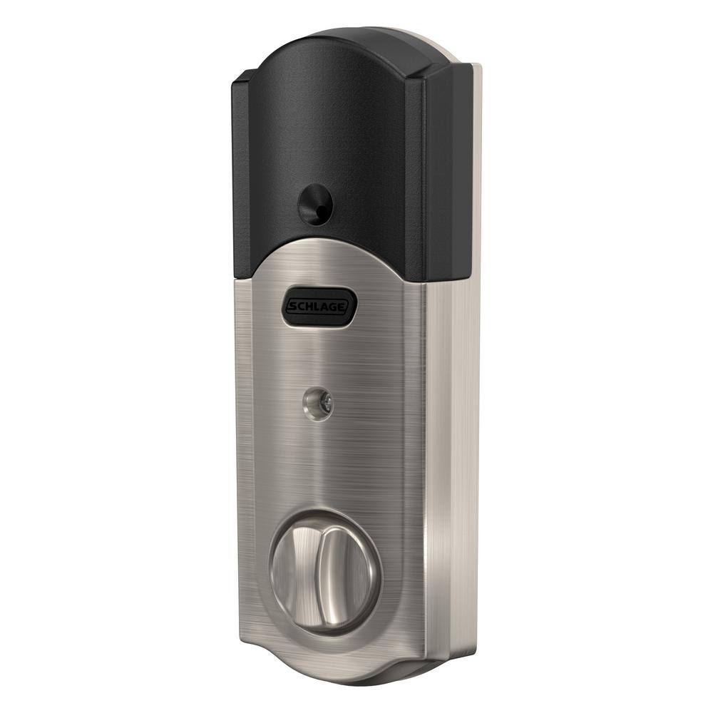 Schlage Camelot Satin Nickel Electronic Connect Smart Deadbolt - Z-Wave Plus Enabled