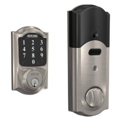 Schlage Camelot Satin Nickel Electronic Connect Smart Deadbolt - Z-Wave Plus Enabled