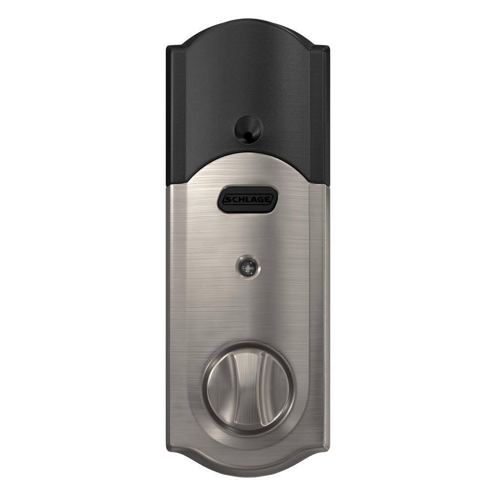 Schlage Camelot Satin Nickel Electronic Connect Smart Deadbolt - Z-Wave Plus Enabled