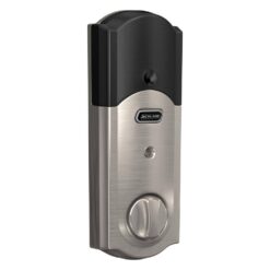 Schlage Camelot Satin Nickel Electronic Connect Smart Deadbolt - Z-Wave Plus Enabled