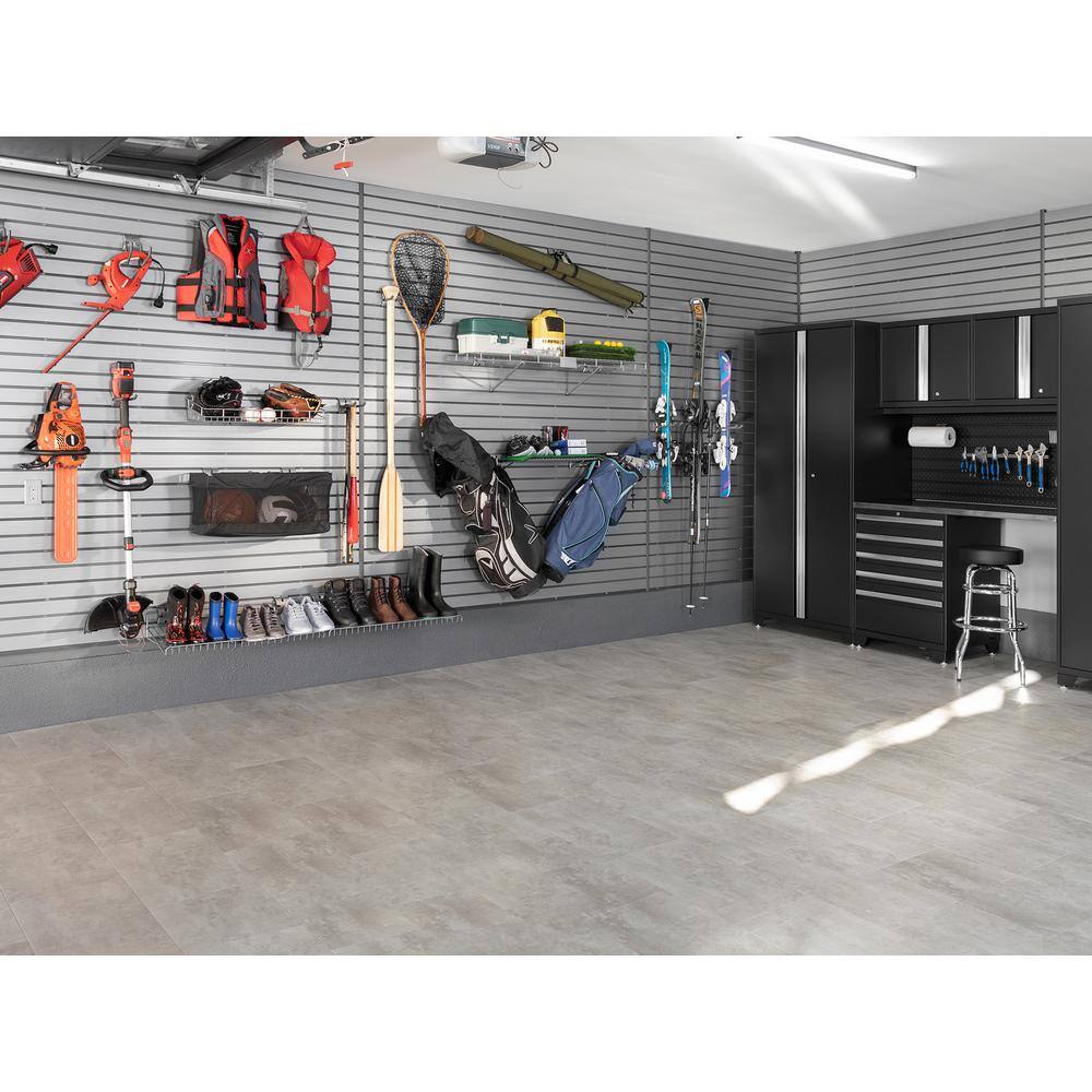 NewAge Products 71.75 in. H x 80 in. W PVC Slatwall Panels Set in Silver (40 sq. ft.)