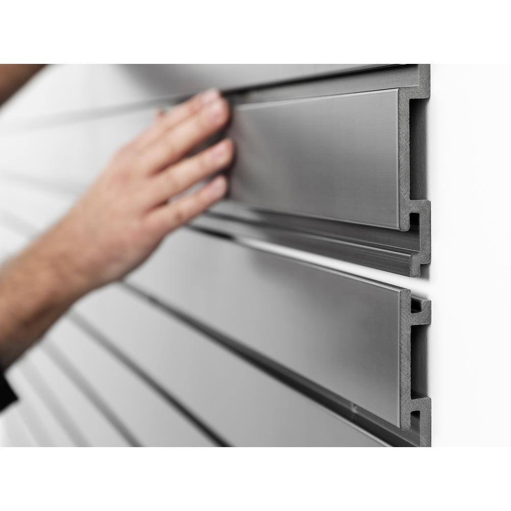 NewAge Products 71.75 in. H x 80 in. W PVC Slatwall Panels Set in Silver (40 sq. ft.)