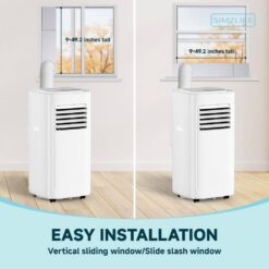 SIMZLIFE 8000(DOE) BTU Portable Air Conditioner with Remote Control, 3 in 1 AC Cooling Unit for Apartment, Bedroom, White