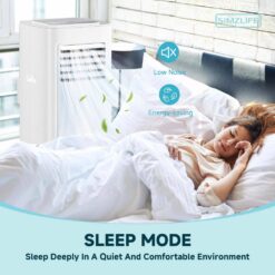 SIMZLIFE 8000(DOE) BTU Portable Air Conditioner with Remote Control, 3 in 1 AC Cooling Unit for Apartment, Bedroom, White