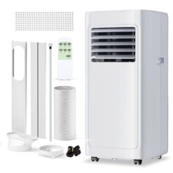 SIMZLIFE 8000(DOE) BTU Portable Air Conditioner with Remote Control, 3 in 1 AC Cooling Unit for Apartment, Bedroom, White