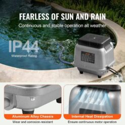 SKYSHALO Linear Air Pump, 109 L/Min Air Flow Septic Aerator Pump, Aeration System for 1/2 Acre 10 ft. Deep Ponds, Water Gardens