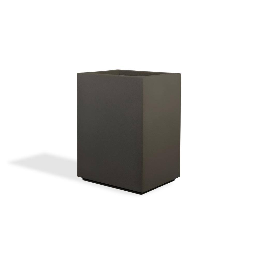 PolyStone Planters Cozumel Column 23 in. x 30 in. Slate Gray Composite Planter