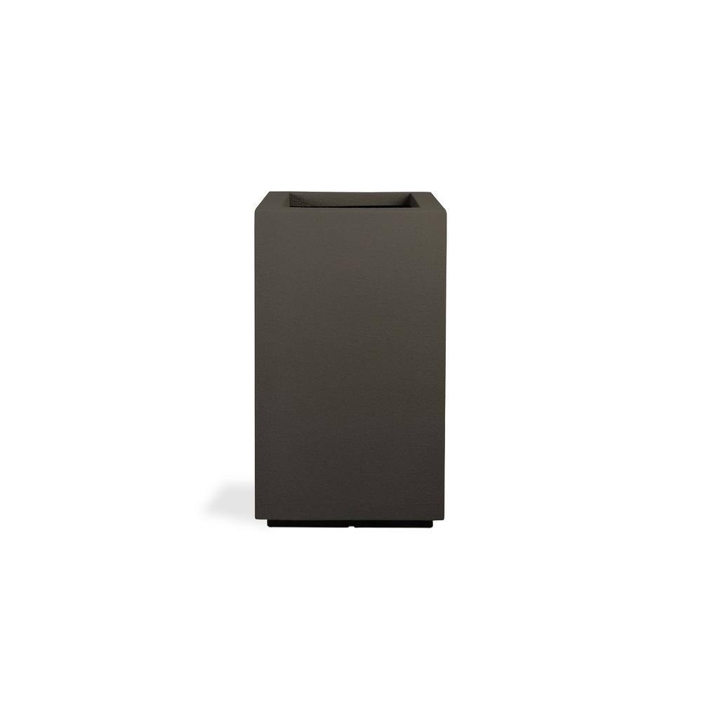 PolyStone Planters Cozumel Column 23 in. x 30 in. Slate Gray Composite Planter